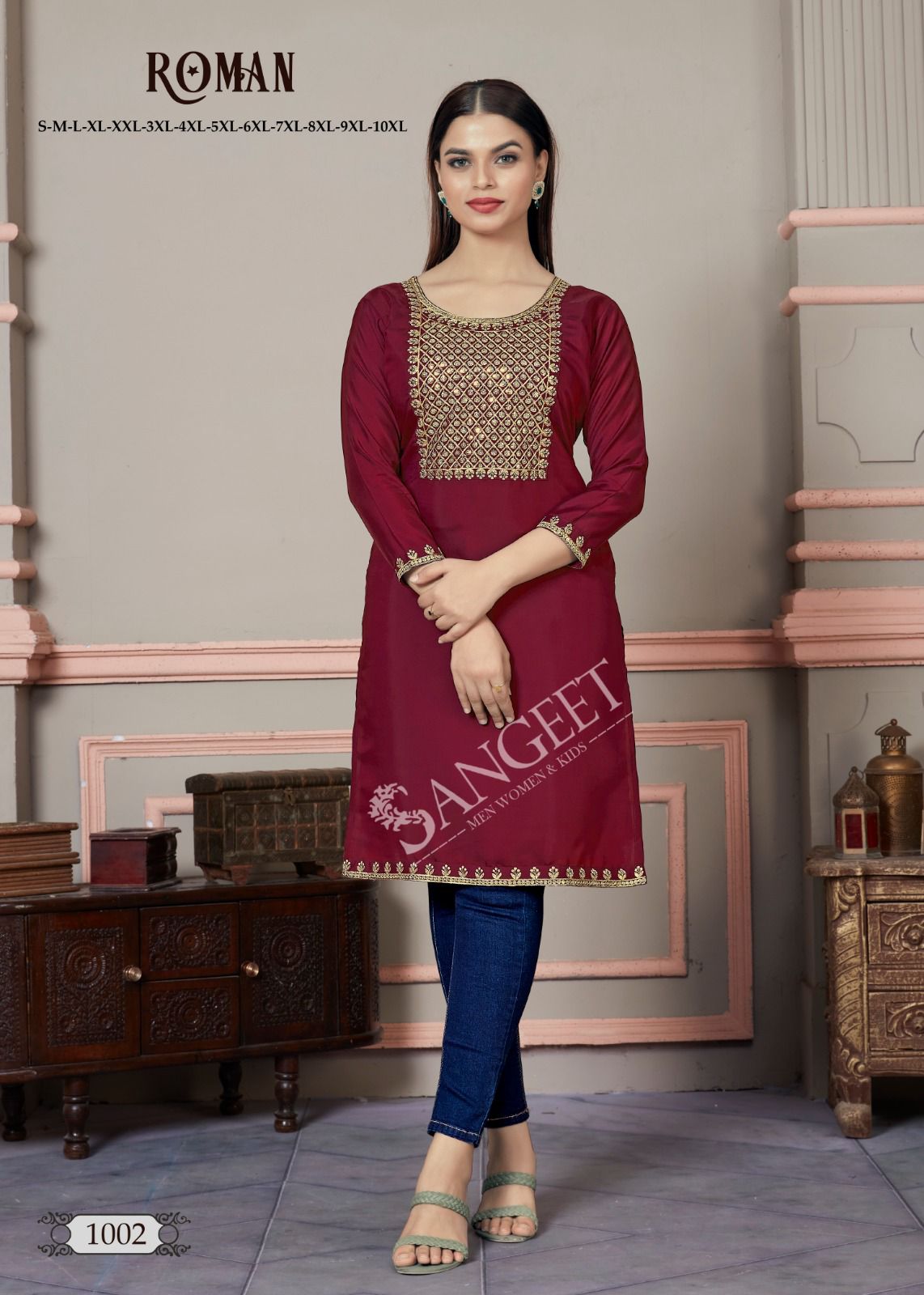 Roman By Sangeet Rayon Silk  Embroidery Kurti Wholesale Price In Surat
